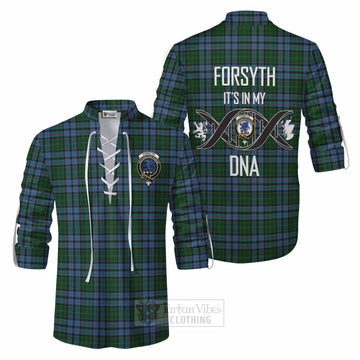 Forsyth Tartan Ghillie Kilt Shirt with Family Crest DNA In Me Style Men - Tartan Vibes Clothing