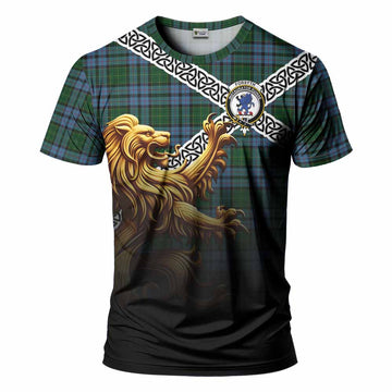Forsyth Crest Tartan T-Shirt with Golden Lion Emblem Celtic Style Kid's Shirt - Tartan Vibes Clothing