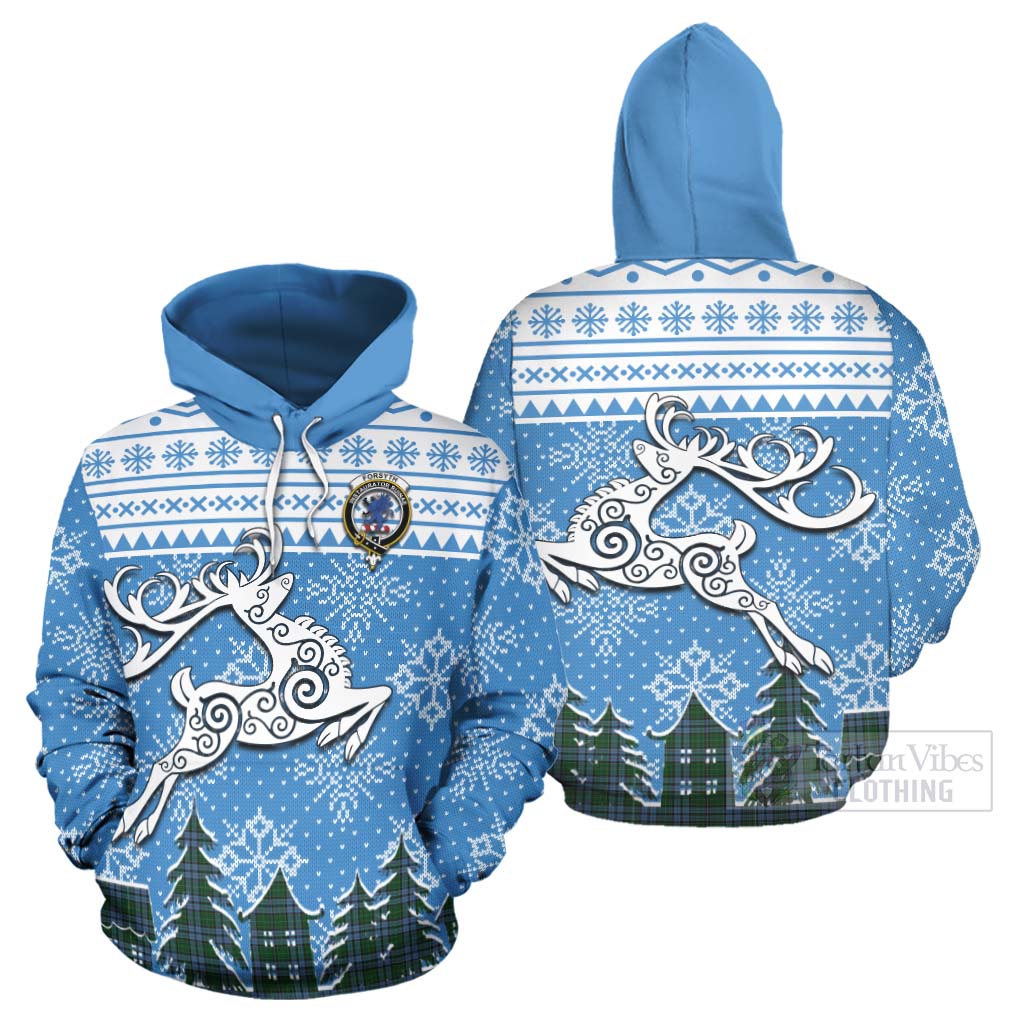 Forsyth Clan Christmas Hoodie Celtic Reindeer Style Zip Hoodie - Tartan Vibes Clothing