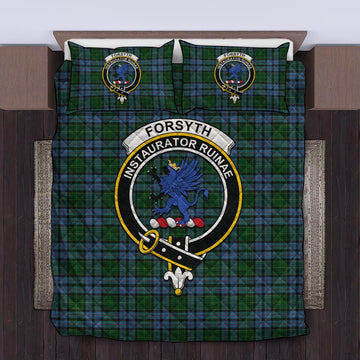 Forsyth Tartan Quilt Bed Set with Family Crest King - Tartan Vibes Clothing
