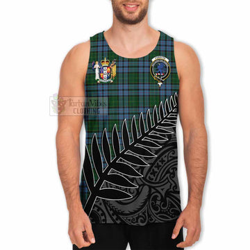 Forsyth Crest Tartan Men's Tank Top with New Zealand Silver Fern Half Style - Tartan Vibes Clothing