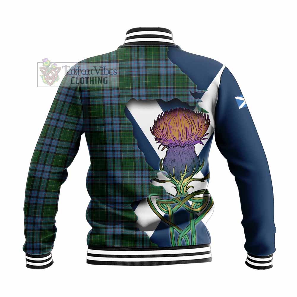 Forsyth Tartan Family Crest Baseball Jacket Scottish Thistle Celtic Inspired - Tartan Vibes Clothing