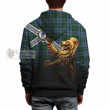 Forsyth Crest Tartan Hoodie with Golden Lion Emblem Celtic Style - Tartan Vibes Clothing