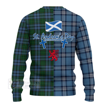Forsyth Tartan Knitted Sweater Happy St. Andrew's Day Half Tartan Style - Tartan Vibes Clothing