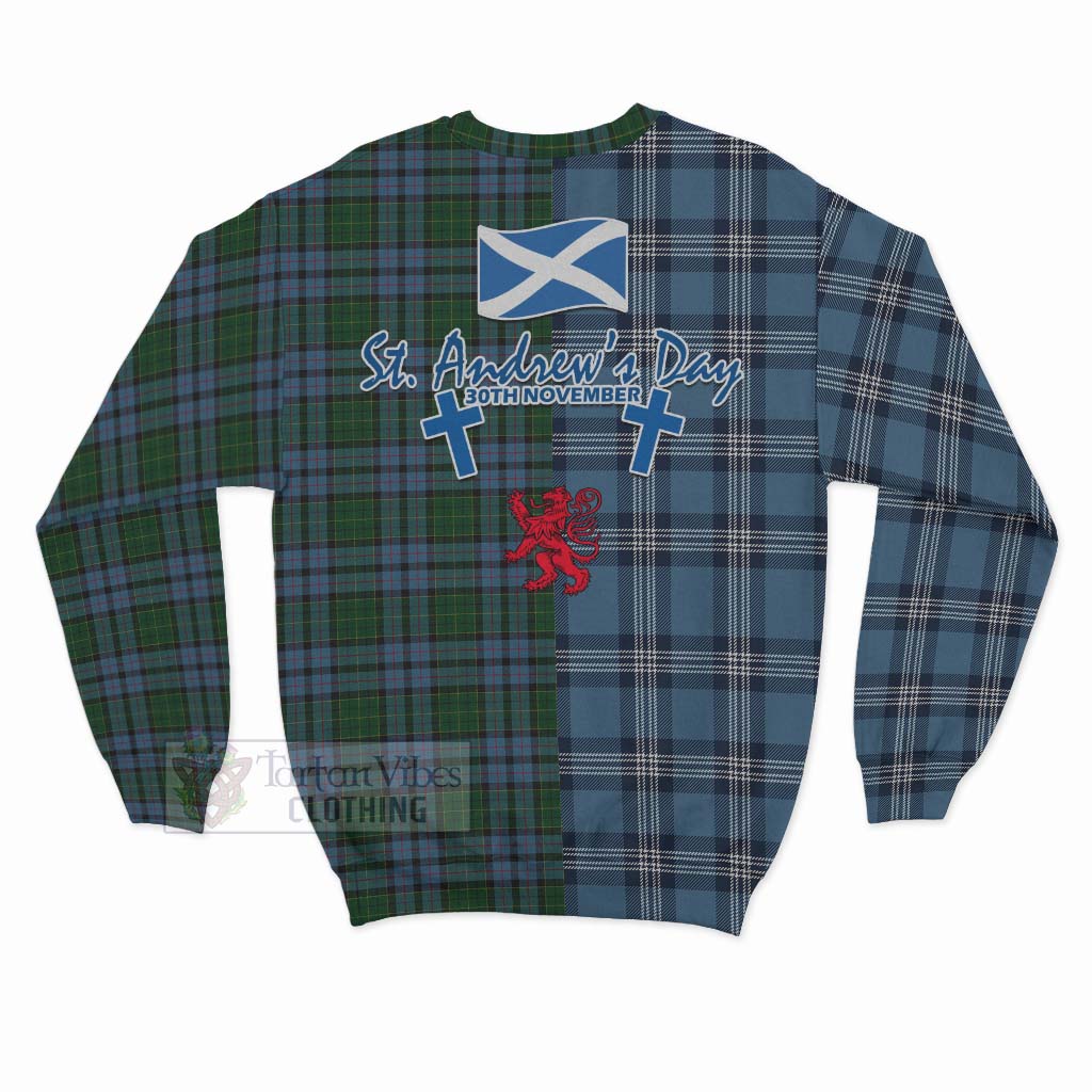 Forsyth Tartan Sweatshirt Happy St. Andrew's Day Half Tartan Style - Tartan Vibes Clothing