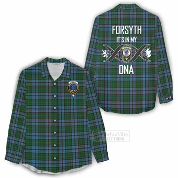 Forsyth Tartan Women's Casual Shirt with Family Crest DNA In Me Style - Tartan Vibes Clothing