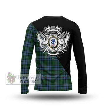 Forsyth Tartan Long Sleeve T-Shirt with Family Crest and Military Logo Style - Tartan Vibes Clothing
