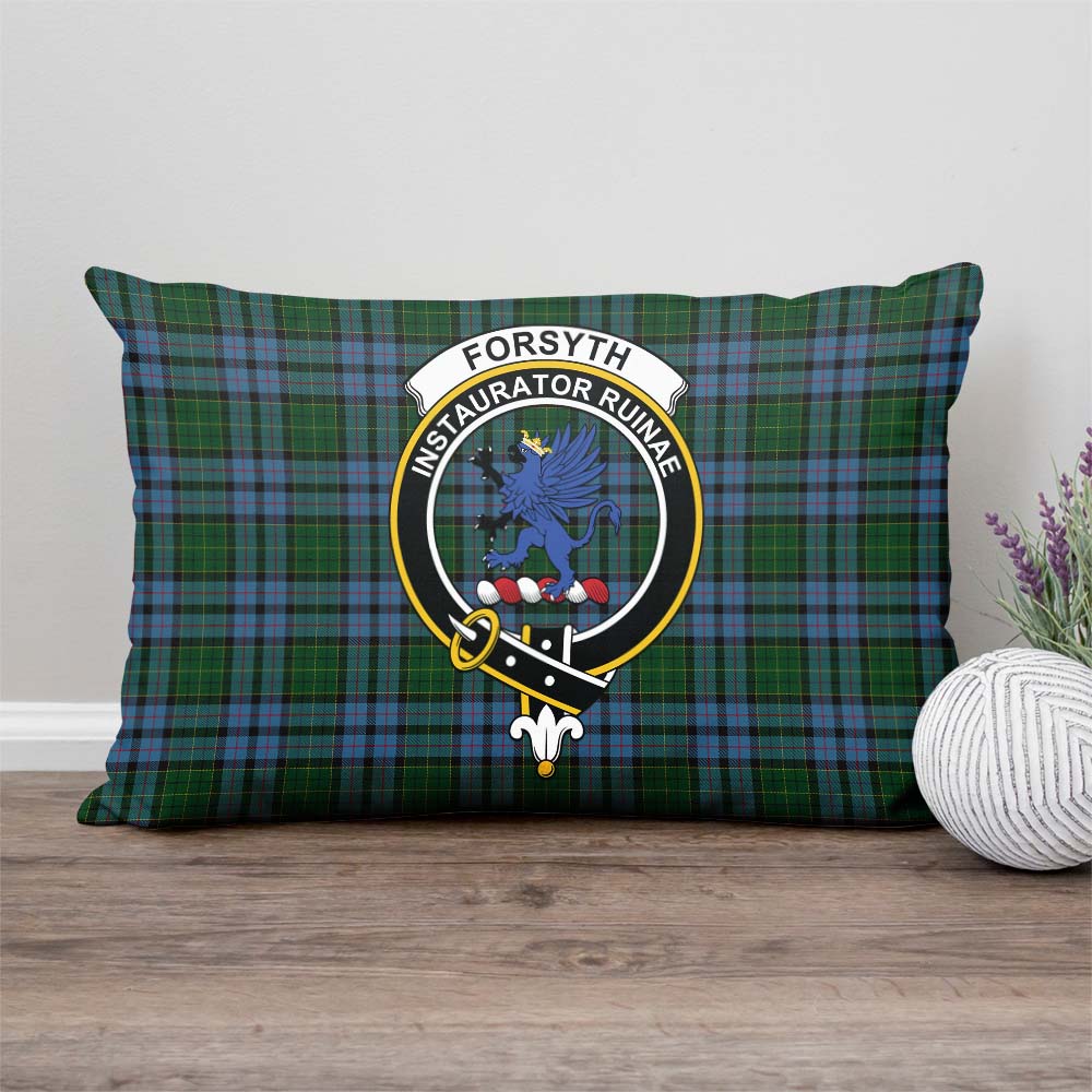 Forsyth Tartan Pillow Cover with Family Crest Rectangle Pillow Cover - Tartanvibesclothing