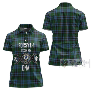 Forsyth Tartan Women's Polo Shirt with Family Crest DNA In Me Style - Tartan Vibes Clothing