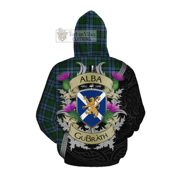 Forsyth Tartan Family Crest Cotton Hoodie Lion Rampant Royal Thistle Shield Celtic Inspired Pullover Hoodie - Tartan Vibes Clothing