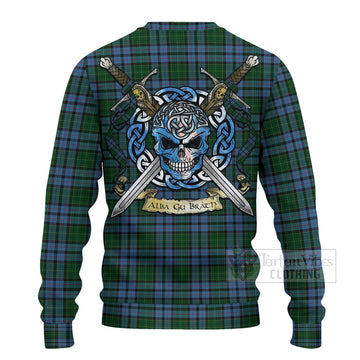 Forsyth Tartan Ugly Sweater with Family Crest Celtic Skull Style - Tartan Vibes Clothing