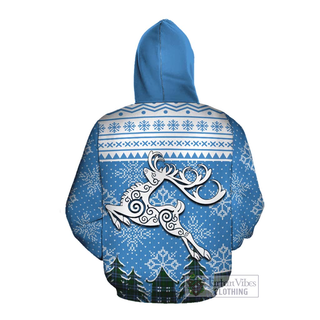 Forsyth Clan Christmas Cotton Hoodie Celtic Reindeer Style Pullover Hoodie - Tartan Vibes Clothing