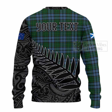 Forsyth Crest Tartan Knitted Sweater with New Zealand Silver Fern Half Style - Tartan Vibes Clothing