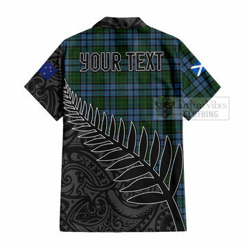 Forsyth Crest Tartan Hawaiian Shirt with New Zealand Silver Fern Half Style - Tartan Vibes Clothing