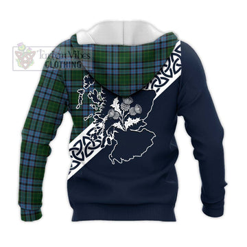 Forsyth Tartan Knitted Hoodie Featuring Thistle and Scotland Map - Tartan Vibes Clothing