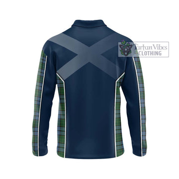 Forsyth Tartan Long Sleeve Polo Shirt with Family Crest and Lion Rampant Vibes Sport Style - Tartan Vibes Clothing