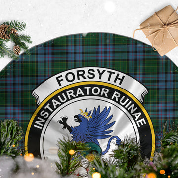 Forsyth Tartan Christmas Tree Skirt with Family Crest - Tartan Vibes Clothing