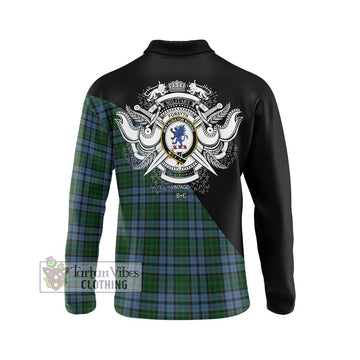 Forsyth Tartan Long Sleeve Polo Shirt with Family Crest and Military Logo Style - Tartan Vibes Clothing