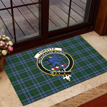 Forsyth Tartan Rubber Doormat with Family Crest - Tartan Vibes Clothing