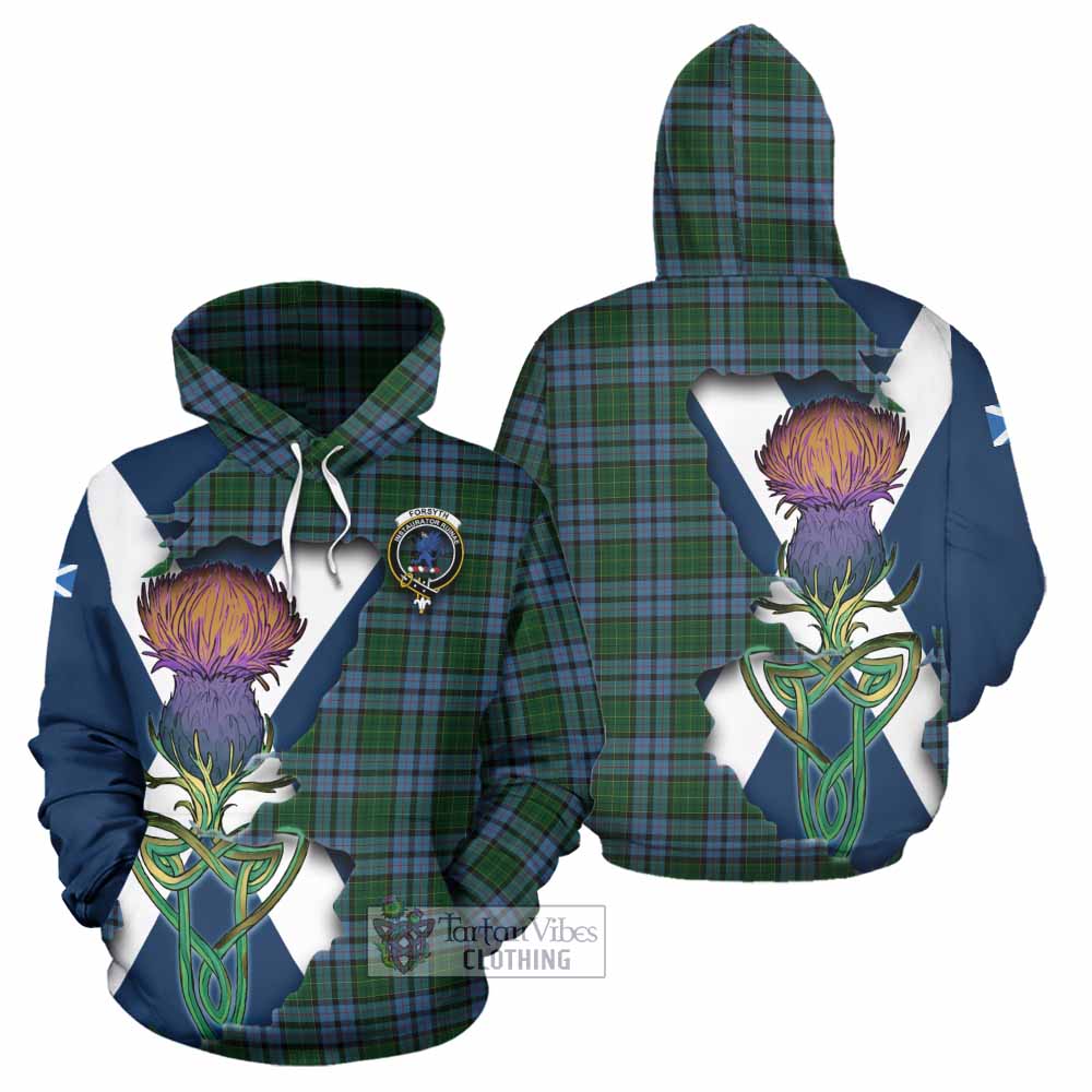 Forsyth Tartan Family Crest Hoodie Scottish Thistle Celtic Inspired - Tartan Vibes Clothing