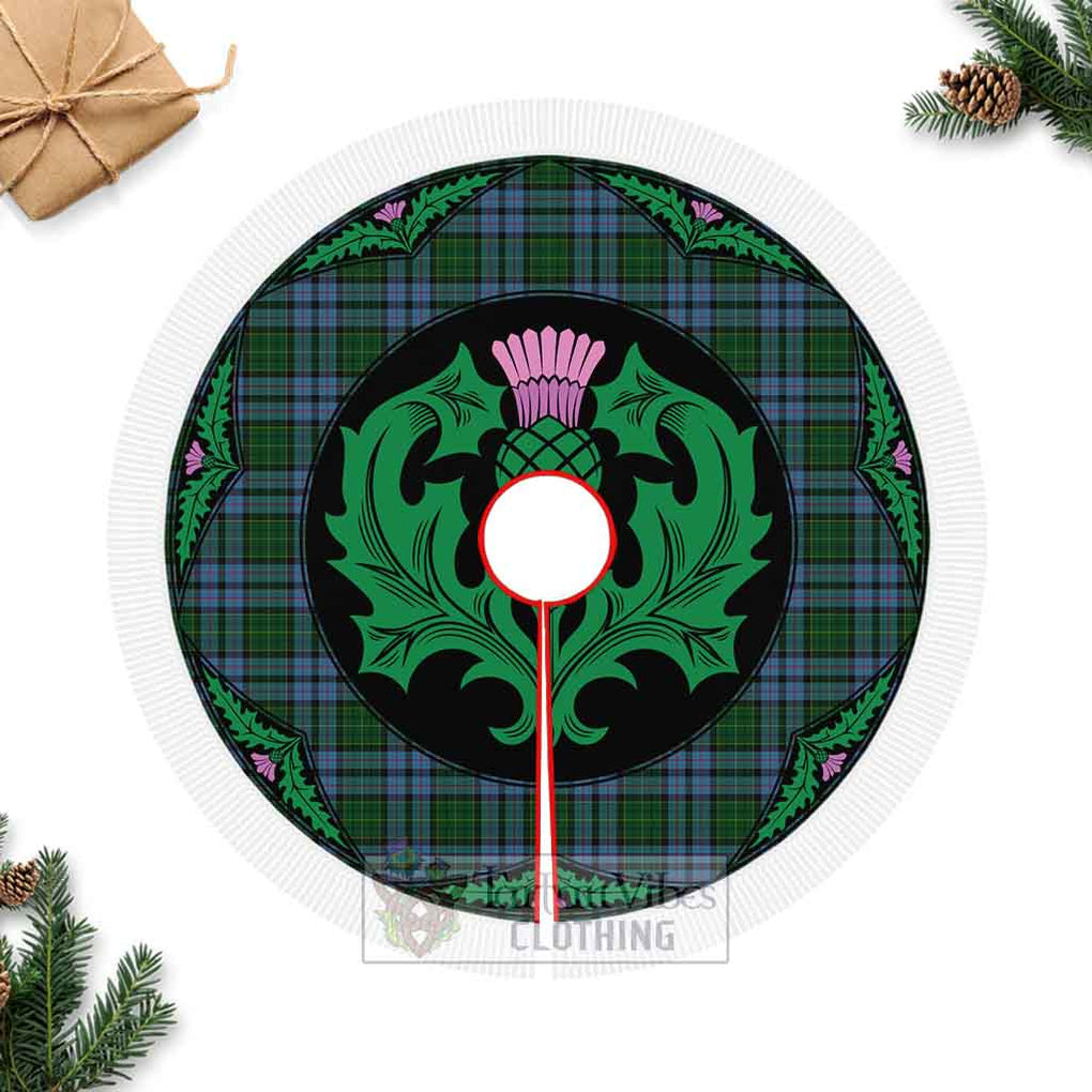 Forsyth Tartan Christmas Tree Skirt Scottish Thistle Style Fringed Tree Skirts - Tartan Vibes Clothing