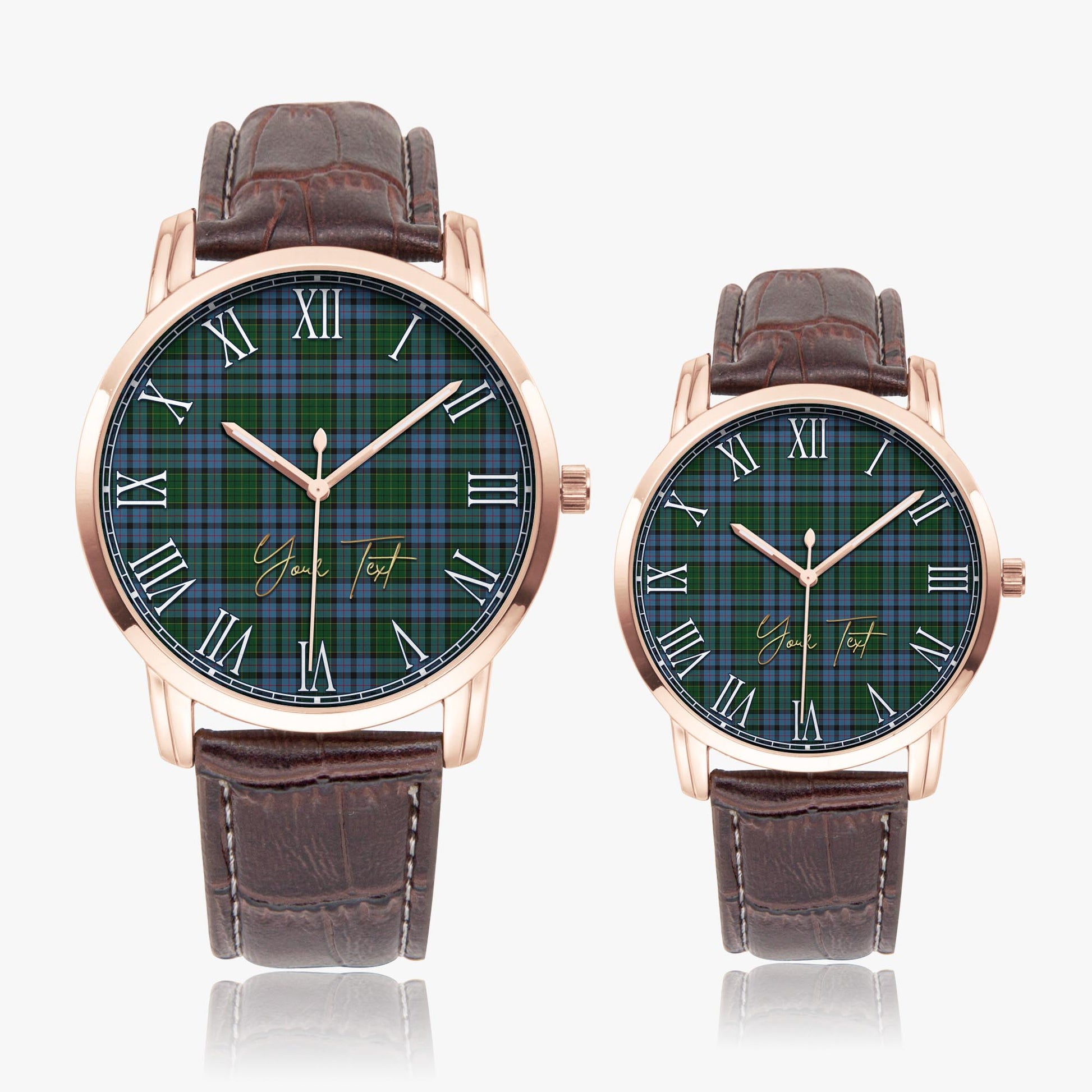 Forsyth Tartan Personalized Your Text Leather Trap Quartz Watch - Tartan Vibes Clothing