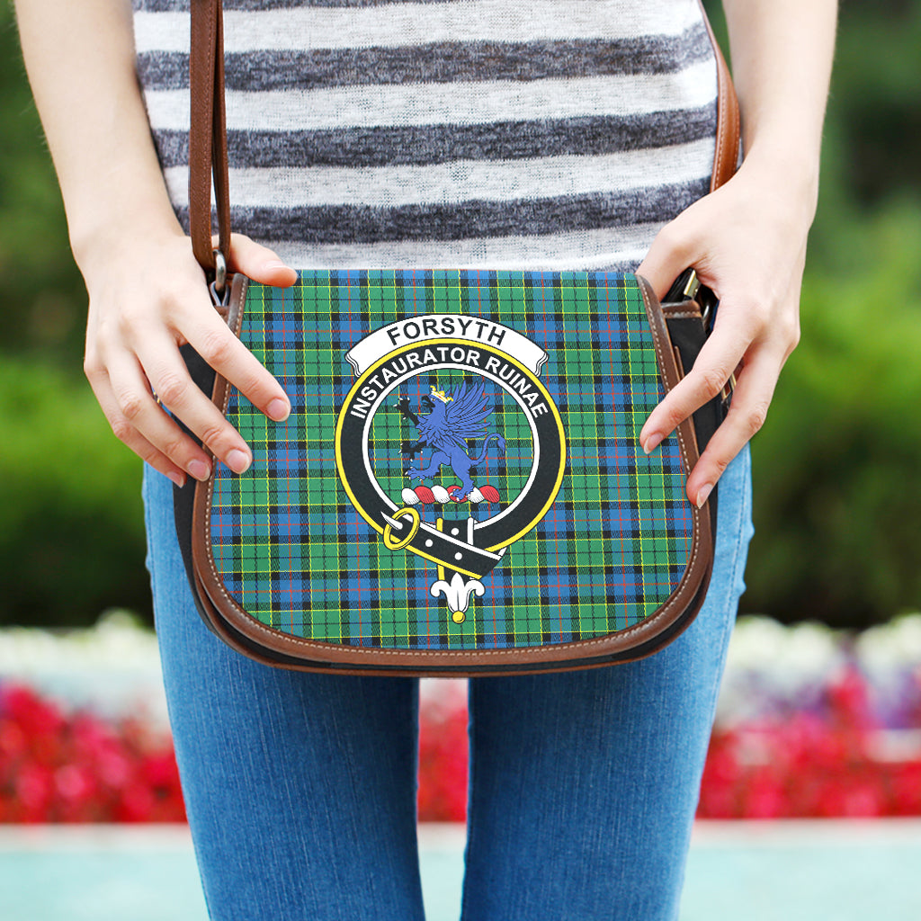 Forsyth Ancient Tartan Saddle Bag with Family Crest One Size - Tartan Vibes Clothing