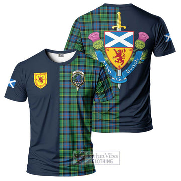 Forsyth Ancient Tartan T-Shirt Alba with Scottish Lion Royal Arm Half Style