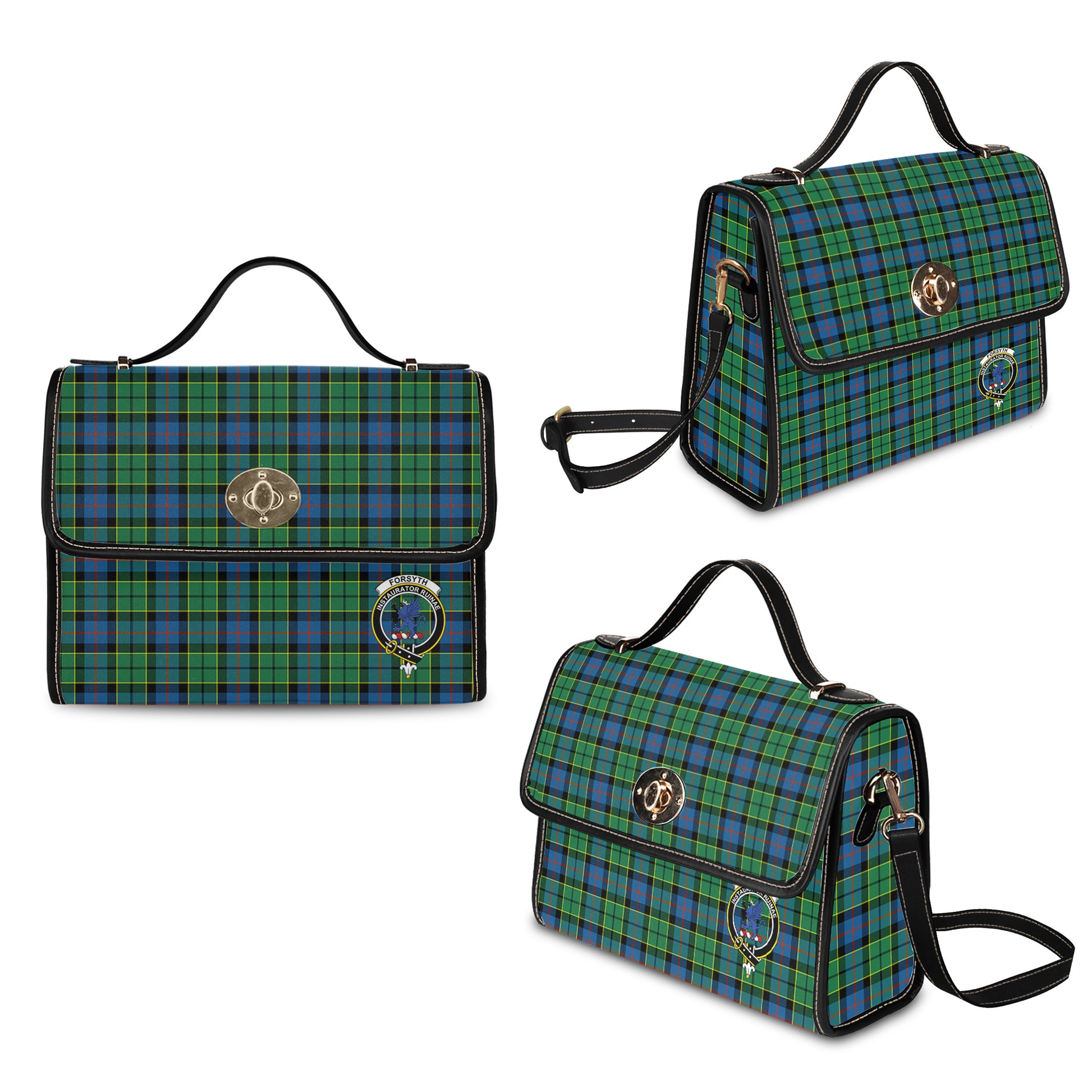 forsyth-ancient-tartan-leather-strap-waterproof-canvas-bag-with-family-crest