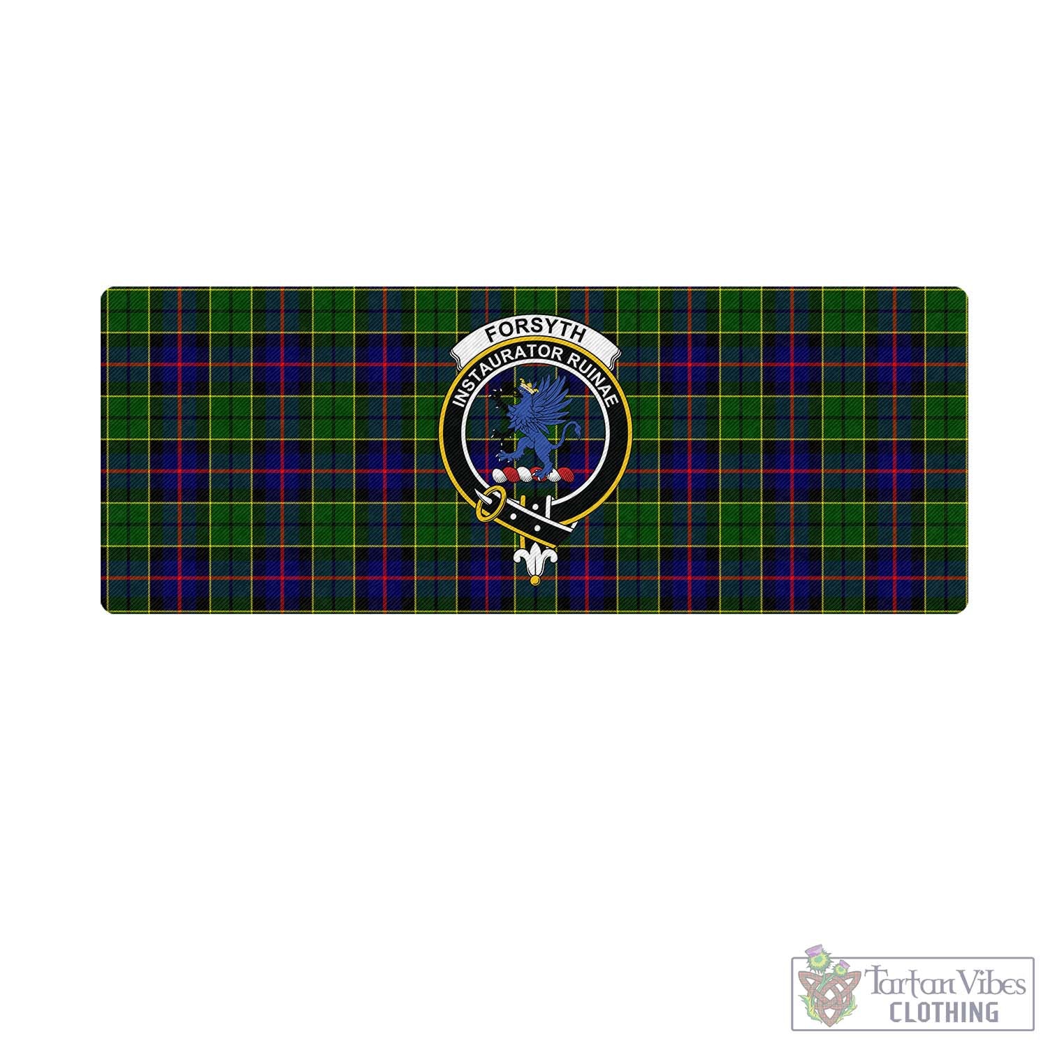 Tartan Vibes Clothing Forsyth Modern Tartan Mouse Pad with Family Crest