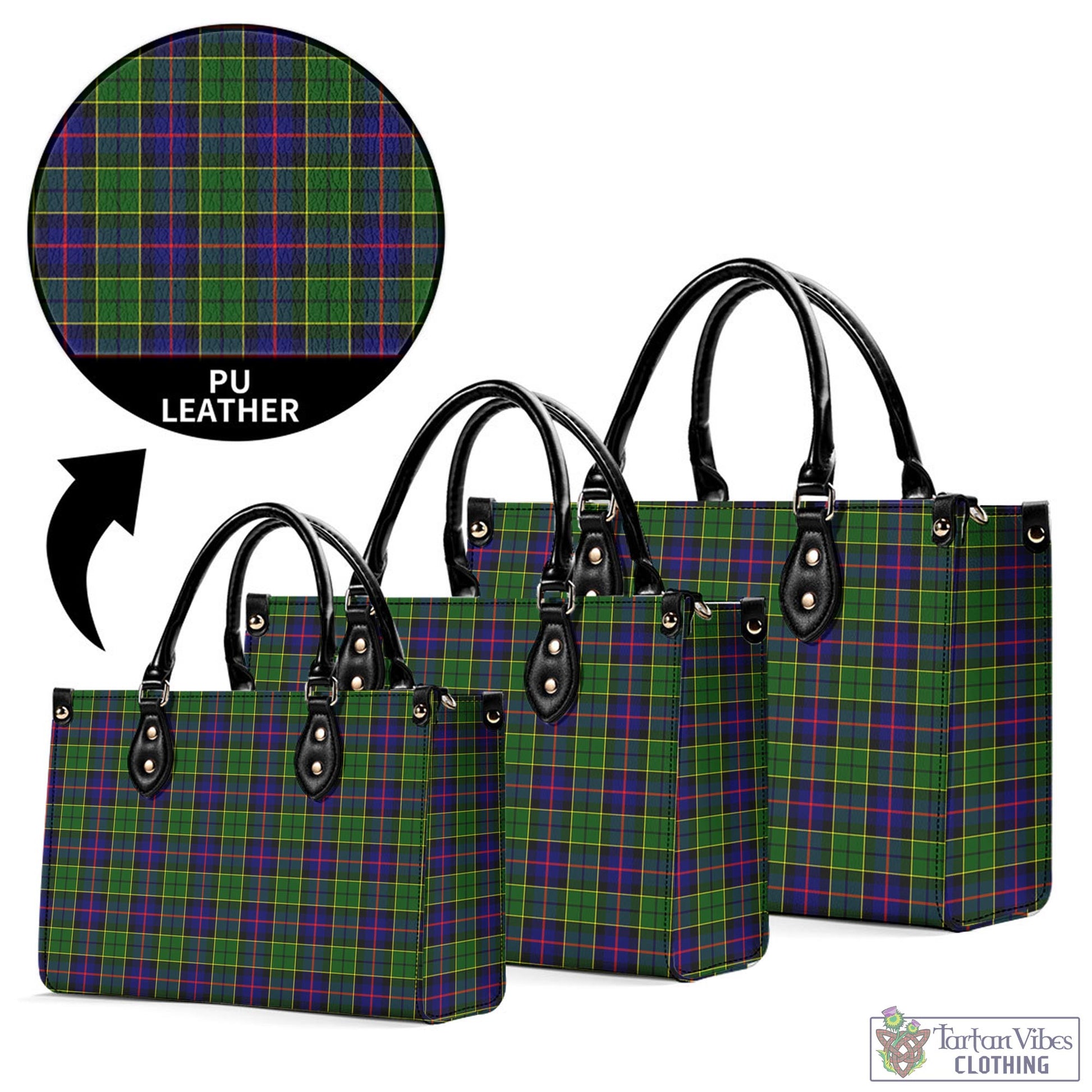 Tartan Vibes Clothing Forsyth Modern Tartan Luxury Leather Handbags