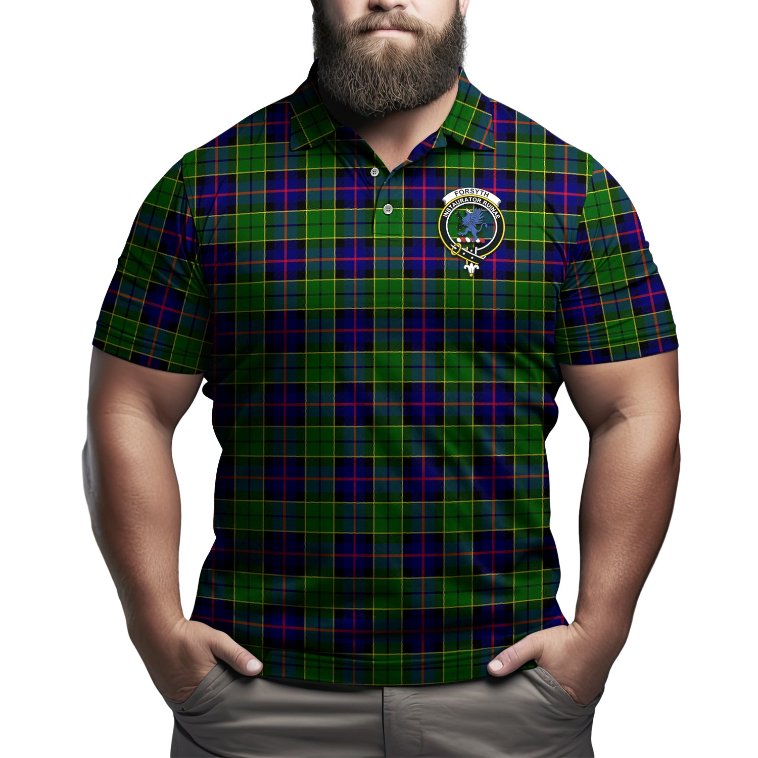 Forsyth Modern Tartan Men's Polo Shirt with Family Crest Kid - Tartan Vibes Clothing