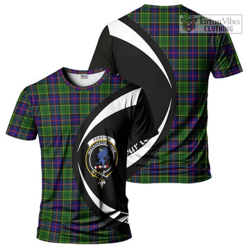 Forsyth Modern Tartan T-Shirt with Family Crest Circle Style