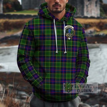 Forsyth Modern Tartan Cotton Hoodie with Family Crest