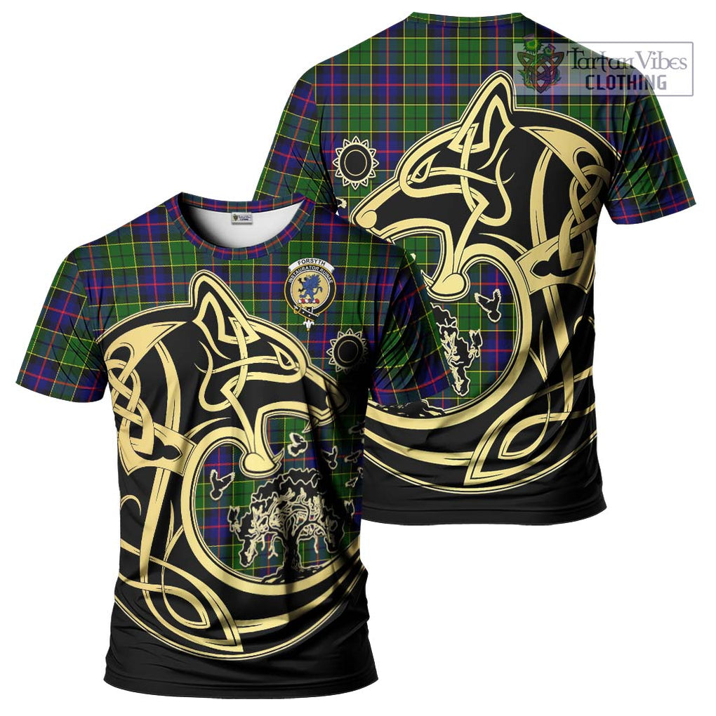 Forsyth Modern Tartan T-Shirt with Family Crest Celtic Wolf Style Kid's Shirt - Tartan Vibes Clothing