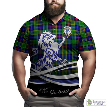 Forsyth Modern Tartan Polo Shirt with Alba Gu Brath Regal Lion Emblem