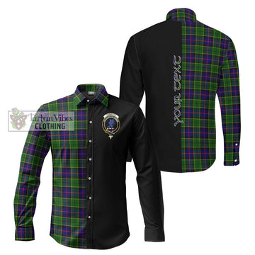 Forsyth Modern Tartan Long Sleeve Button Shirt with Family Crest and Half Of Me Style