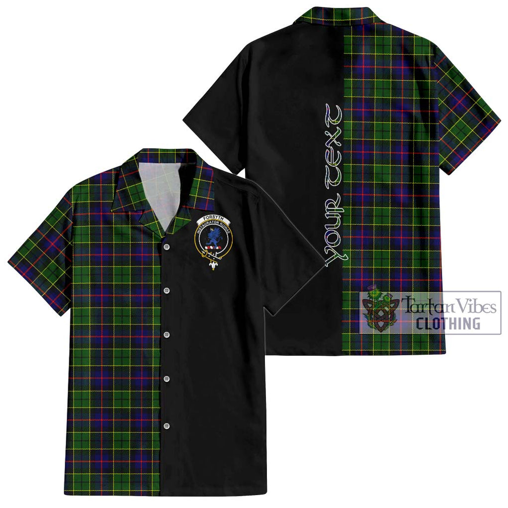 Forsyth Modern Tartan Short Sleeve Button Shirt with Family Crest and Half Of Me Style Kid - Tartanvibesclothing Shop