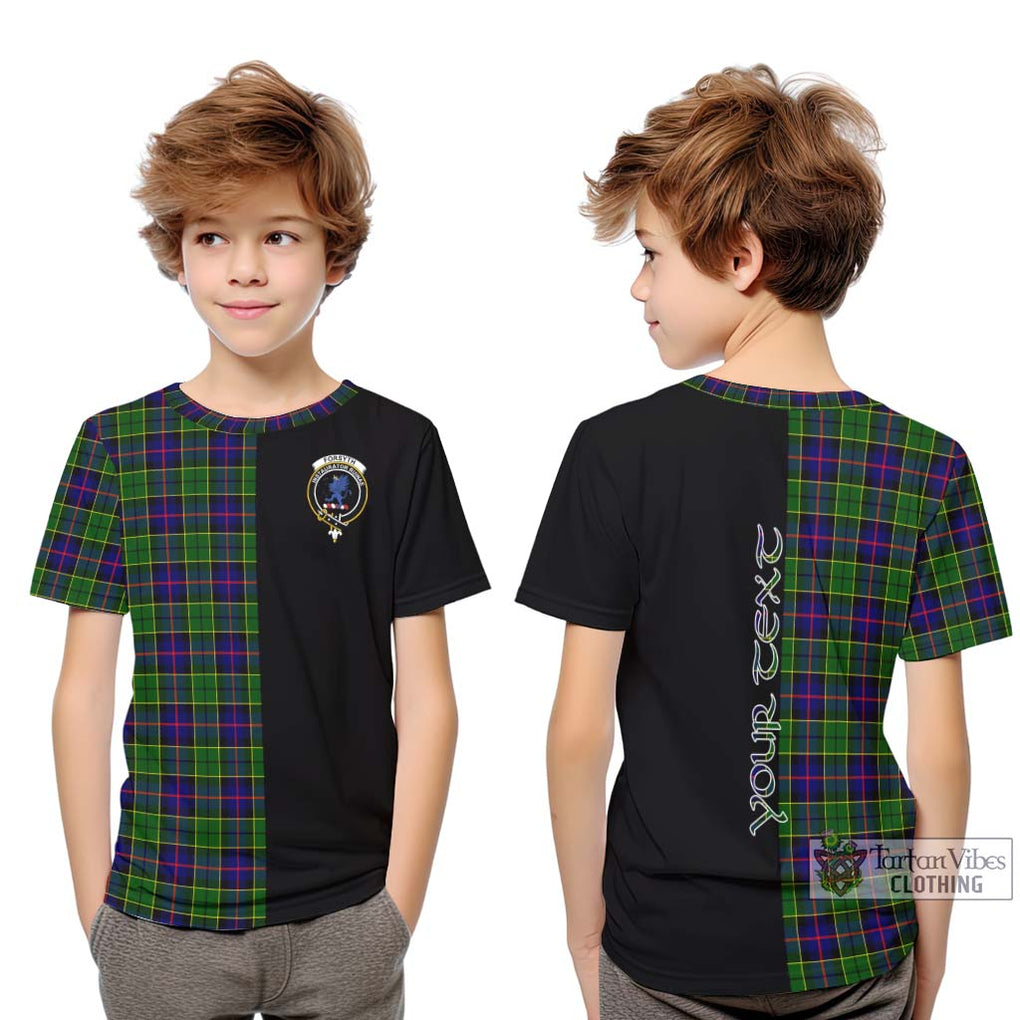 Forsyth Modern Tartan Kid T-Shirt with Family Crest and Half Of Me Style Youth XL Size14 - Tartanvibesclothing Shop