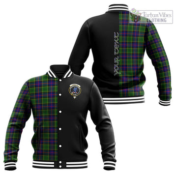 Forsyth Modern Tartan Baseball Jacket with Family Crest and Half Of Me Style