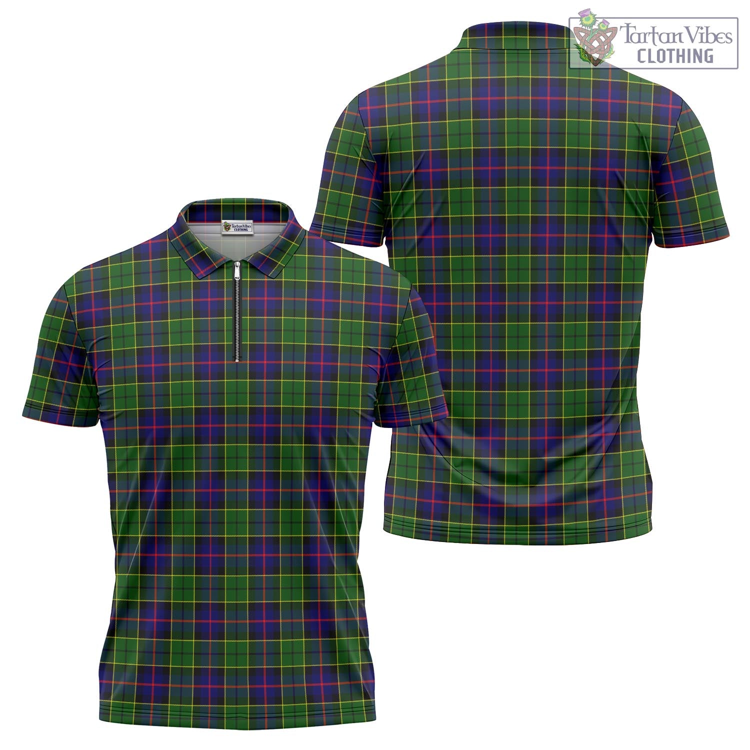 Tartan Vibes Clothing Forsyth Modern Tartan Zipper Polo Shirt