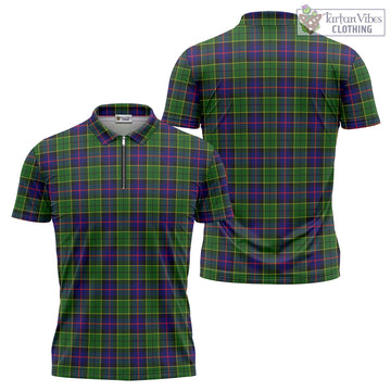 Forsyth Modern Tartan Zipper Polo Shirt