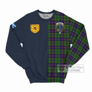 Forsyth Modern Tartan Sweatshirt Alba with Scottish Lion Royal Arm Half Style