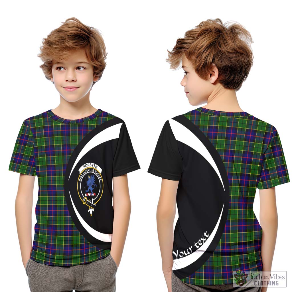 Forsyth Modern Tartan Kid T-Shirt with Family Crest Circle Style Youth XL Size14 - Tartan Vibes Clothing