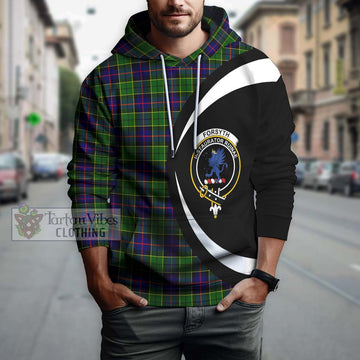 Forsyth Modern Tartan Hoodie with Family Crest Circle Style