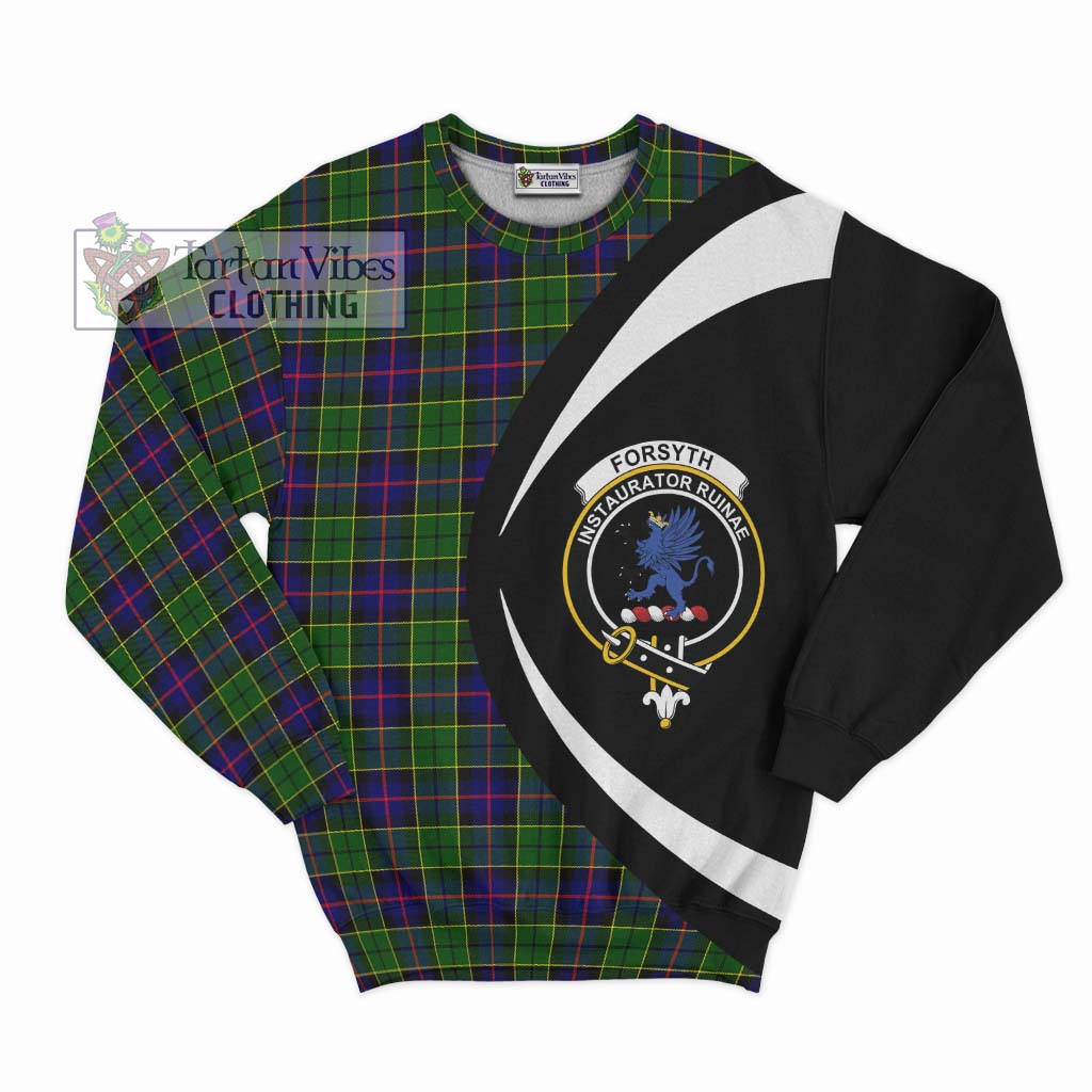 Forsyth Modern Tartan Sweatshirt with Family Crest Circle Style Unisex - Tartan Vibes Clothing