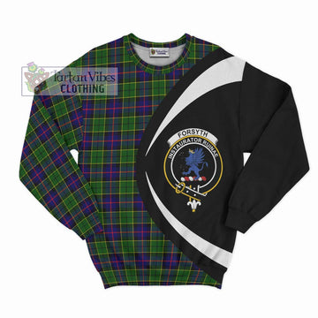 Forsyth Modern Tartan Sweatshirt with Family Crest Circle Style