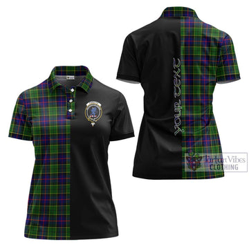 Forsyth Modern Tartan Women's Polo Shirt with Family Crest and Half Of Me Style