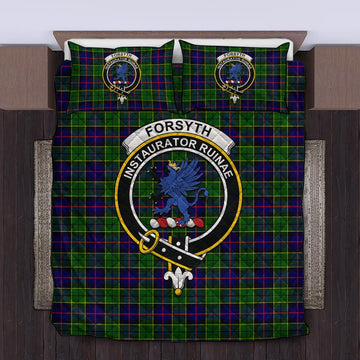 Forsyth Modern Tartan Quilt Bed Set with Family Crest