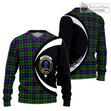 Forsyth Modern Tartan Ugly Sweater with Family Crest Circle Style